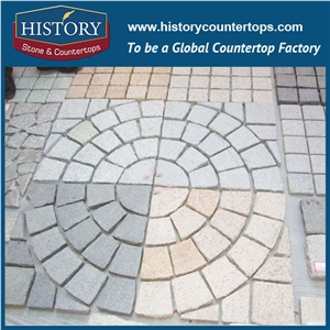 History Stones Chinese Popular Rough Surface Fan Shaped Round Patterns Natural Split Light Grey Granite Paving, Garden Road Paver, Outdoor Flooring, Driveway Pavement Cube Stones & Pavers