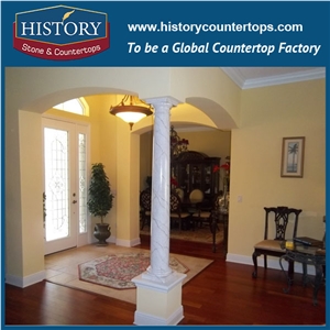History Stones Classic Designs Hand Carved Round Hollow Pillar Design Sunset Marble Stone Beautiful Decorative Top Quality Indoor Roman Columns
