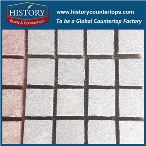 History Stones Fan Patterns Decorative Natural Chinese Paver Yellow Rustic Flamed G682 Granite Paving, Garden Stepping Floors, Exterior Floor Paver, Rain Drainage Flooring Cobble Sheet & Pavers