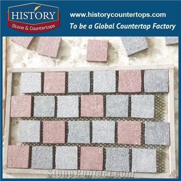 History Stones Fan Patterns Decorative Natural Chinese Paver Yellow Rustic Flamed G682 Granite Paving, Garden Stepping Floors, Exterior Floor Paver, Rain Drainage Flooring Cobble Sheet & Pavers