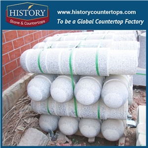 History Stones Grey Granite G603 Street Car Stopping Ball Garden Stone Round Road Barrier Outdoor Flamed Traffic Stops Parking Stone