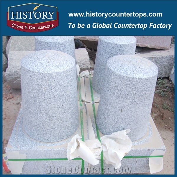 History Stones Grey Granite G603 Street Car Stopping Ball Garden Stone Round Road Barrier Outdoor Flamed Traffic Stops Parking Stone