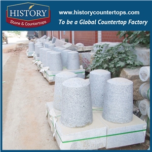 History Stones Grey Granite G603 Street Car Stopping Ball Garden Stone Round Road Barrier Outdoor Flamed Traffic Stops Parking Stone