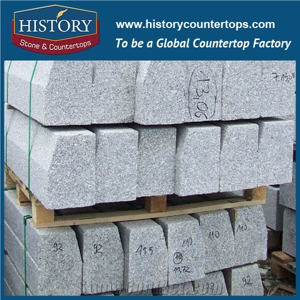 History Stones High Quality Standard Size Natural Split Cheap G603 Granite Curbstone Paver Roadside Garden Road Border Paving Landscaping Kerbstone