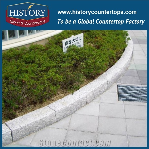 History Stones High Quality Standard Size Natural Split Cheap G603 Granite Curbstone Paver Roadside Garden Road Border Paving Landscaping Kerbstone