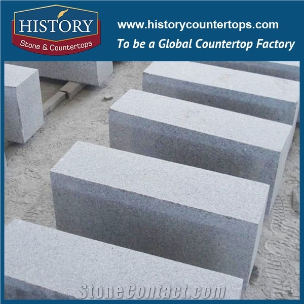 History Stones High Quality Standard Size Natural Split Cheap G603 Granite Curbstone Paver Roadside Garden Road Border Paving Landscaping Kerbstone