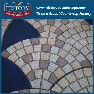 History Stones Multicolor Grey G603 Natural Split and Tumbled Surface Decorative Circle Landscape Edging Granite Paving Stone on Net Patio Pavement Home Decoration Bridge Pathway Cobble Sheet & Pavers