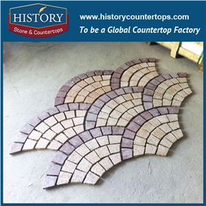 History Stones Natural Grain Yellow G682 Cobble Hot Building Material High Flamed Super Grade Decorative Stone Cheaper Garden Decoration Bridge Pathway Landscaping Cobblestone Sheet & Pavers