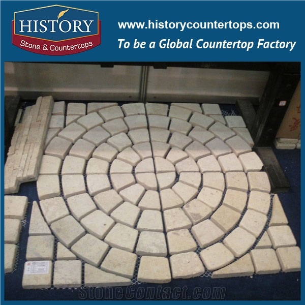 History Stones New Design Interlocking Hot Sale Cube Stone Highest Quality Fan Shaped Maple Red Paver Mats Parking Zone Paving Flooring Matted Paver Street Walkway Cobble Sheet & Pavers