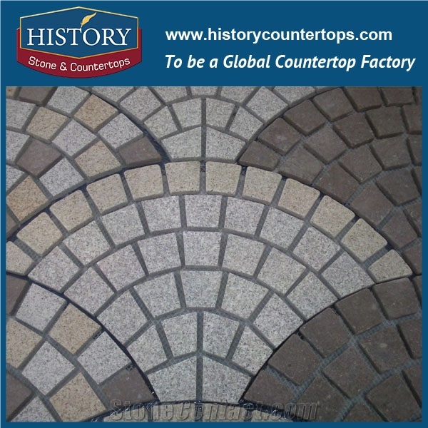 History Stones New Design Interlocking Hot Sale Cube Stone Highest Quality Fan Shaped Maple Red Paver Mats Parking Zone Paving Flooring Matted Paver Street Walkway Cobble Sheet & Pavers