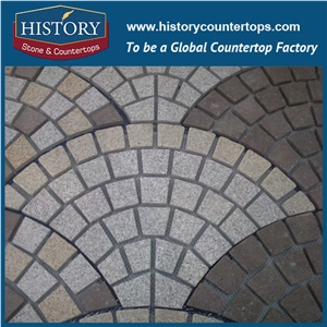 History Stones New Design Interlocking Hot Sale Cube Stone Highest Quality Fan Shaped Maple Red Paver Mats Parking Zone Paving Flooring Matted Paver Street Walkway Cobble Sheet & Pavers
