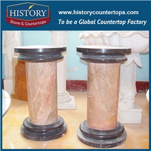 History Stones Ornamental Marble Stone Brown Decorative House Column Designs Roman Style Natural Indoor Decoration Pillars