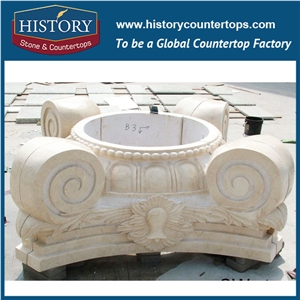 History Stones Polished Galala Beige Marble Interior Design Decorative Square Column with Sculptures Four Season Gods Figure Gate Pillar Columns
