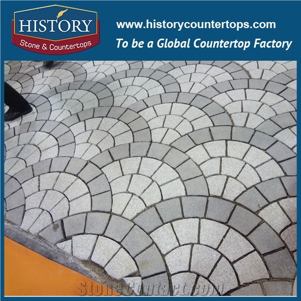 History Stones Popular Natural Round Patterns Flamed Grey Granite Flooring Terrace Covering, Garden Road Pavement, Outside Patio Floor Exterior Walkway Floors, Paving Sets, Cobble Stone Sheet & Pavers