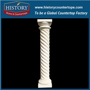 History Stones Pure White Marble Building Decoration Columns Product Prices Natural Stone Wholesale Customize Outdoor Roman Marble Columns