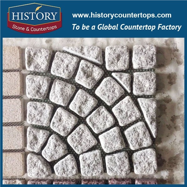History Stones Super Quality Chinese Factory Price Paver Nature Granite Stone Outdoor Fan Pattern Cheap Patio Paver Diy Garden Paving Grid Interlocking Cube Making Machine Cobble Sheet & Pavers