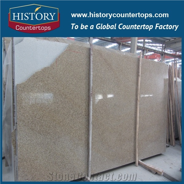 Historystone Beautiful Polished Golden Yellow/Coast Sand G682 Granite for Countertops, Usage Exterior Decoration Granite Tile Polishing the Qc Checked Pieces by Pieces Strictly Before Packing