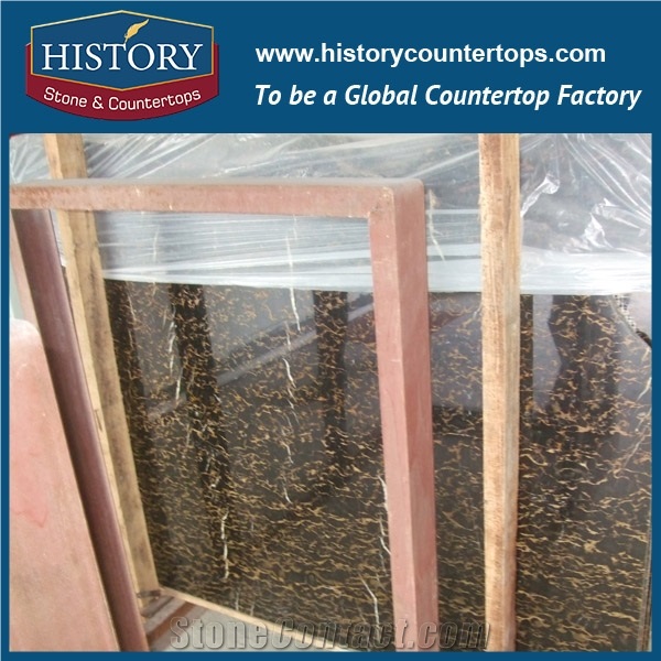 Historystone China High Quality Natural Portoro Extra Black and Gold Polished Mable Tiles & Slabs for Wall and Floor Design,Decoration Material/Used Pattern/ Wall Façade/Indoor Decoration