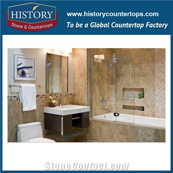 Historystone Dark Coffee Travertine China French Pattern Customized Cut to Size Polished Surface Pieces Tiles & Slabs for Wall Cladding Covering and Flooring Tiles,Suitable for Use in Indoor & Outdoor