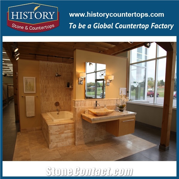 Historystone Dark Coffee Travertine Cnina Versailles Pattern Tiles for Flooring,Stocks Available/Competitive Price /Strict Qc Team /Fast Delivery,Polished and Honed Surface.