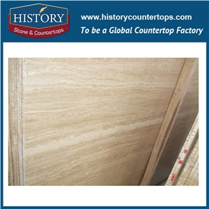 Historystone Imported Beige Travertine in Turkey Tiles Classic French Random Travertine,Wavy Grain Pattern Stone Slabs for Tiles Flooring & Wall Caldding Covering,Best Quality Hottest Cheapest Indoor