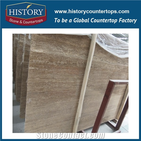 Historystone Imported Coffee Travertine Tiles Hot Sales Natural Stone Slabs French Pattern,Interior & Exterior Decoration,Be Used Wall Cladding Covering/Flooring Tiles/Walkway Pavers Tiles/Courtyard