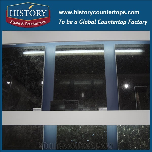 Historystone Imported Indian High Quality Polished Surface Finished Labrador Black Pearl Granite Slabs,Stone for Tile, Paving Stone/ Wall Cladding.