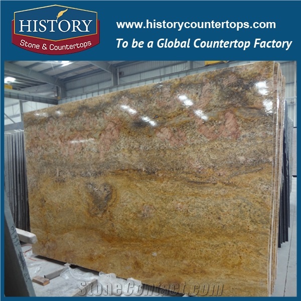 Historystone Imported Natural Best Kashmir Golden Granite Stone Slabs for Floor Polishing,Wall Cladding Covering,Polished Suface.