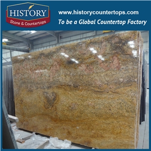 Historystone Imported Natural Best Kashmir Golden Granite Stone Slabs for Floor Polishing,Wall Cladding Covering,Polished Suface.