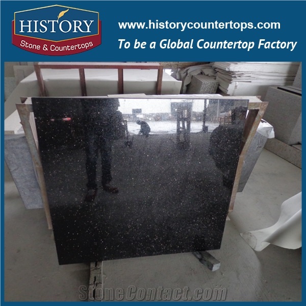 Historystone Imported Polished Surface Galaxy Black Granite Slabs & Tiles Polished with Low Price,Indoor & Outdoor, Floor/ Wall/Swimming Pool Tiles