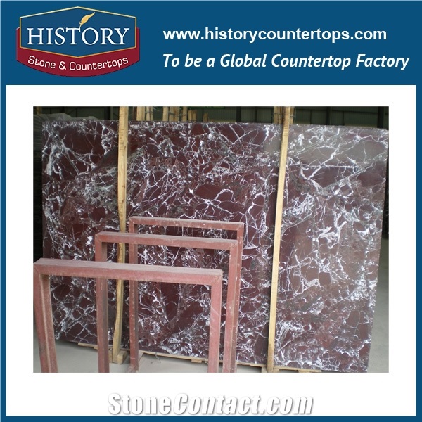 Historystone Imported Rosso Levanto Turkey Red Natural Polished Marble Floor and Wall Tiles & Slabs,Interior Decoration/ as Setting Wall/Arts and Crafts,Freedom,Romance,Passion,Hot Sales Natural Stone