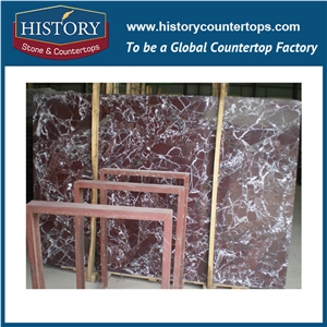 Historystone Imported Rosso Levanto Turkey Red Natural Polished Marble Floor and Wall Tiles & Slabs,Interior Decoration/ as Setting Wall/Arts and Crafts,Freedom,Romance,Passion,Hot Sales Natural Stone