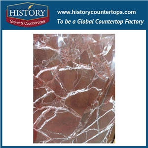 Historystone Imported Rosso Levanto Turkey Red Natural Polished Marble Floor and Wall Tiles & Slabs,Interior Decoration/ as Setting Wall/Arts and Crafts,Freedom,Romance,Passion,Hot Sales Natural Stone
