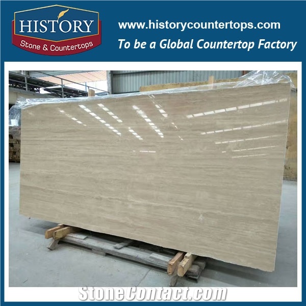 Historystone Imported Silver Travertine/Vein Cut Wholesale Breathability Durability Modified Clay Grey Silver Travertine,Be Used Floor/Wall/ Countertop/Stair Luxurious Standard Exporting Package.