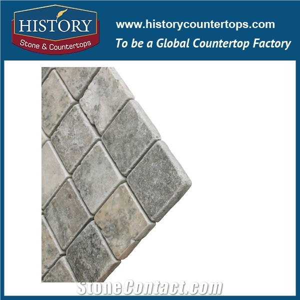 Historystone Imported Silver Travertine/Vein Cut Wholesale Breathability Durability Modified Clay Grey Silver Travertine,Be Used Floor/Wall/ Countertop/Stair Luxurious Standard Exporting Package.