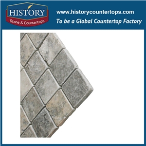 Historystone Imported Silver Travertine/Vein Cut Wholesale Breathability Durability Modified Clay Grey Silver Travertine,Be Used Floor/Wall/ Countertop/Stair Luxurious Standard Exporting Package.
