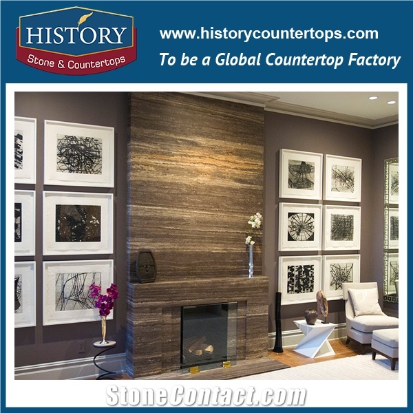 Historystone Imported Silver Travertine/Vein Cut Wholesale Breathability Durability Modified Clay Grey Silver Travertine,Be Used Floor/Wall/ Countertop/Stair Luxurious Standard Exporting Package.