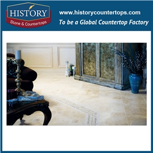 Historystone Imported Top Quality Of Super White Travertine Hoar Line Wavy Grain Pattern High Quality Hot Sales Best Cheap Price Natural Stone Polished for Flooring Tiles & Wall Cladding Covering