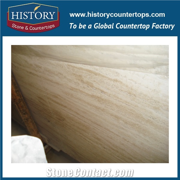 Historystone Imported Top Quality Of Super White Travertine Hoar Line Wavy Grain Pattern High Quality Hot Sales Best Cheap Price Natural Stone Polished for Flooring Tiles & Wall Cladding Covering