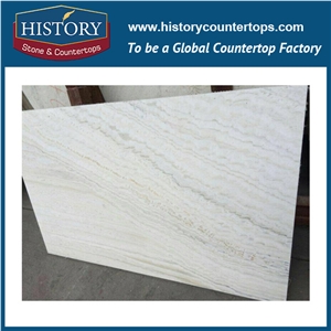 Historystone Imported Top Quality Of Super White Travertine Hoar Line Wavy Grain Pattern High Quality Hot Sales Best Cheap Price Natural Stone Polished for Flooring Tiles & Wall Cladding Covering