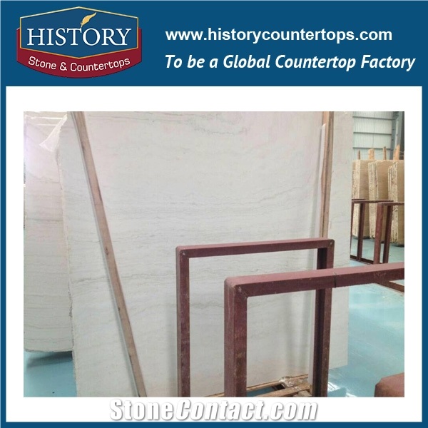 Historystone Imported Top Quality Of Super White Travertine Hoar Line Wavy Grain Pattern High Quality Hot Sales Best Cheap Price Natural Stone Polished for Flooring Tiles & Wall Cladding Covering
