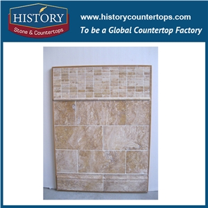Historystone Rusty Travertine China French Pattern Customized Cut to Size Polished Surface Pieces Tiles & Slabs for Wall Cladding Covering and Flooring Tiles,Suitable for Use in Indoor & Outdoor Decor