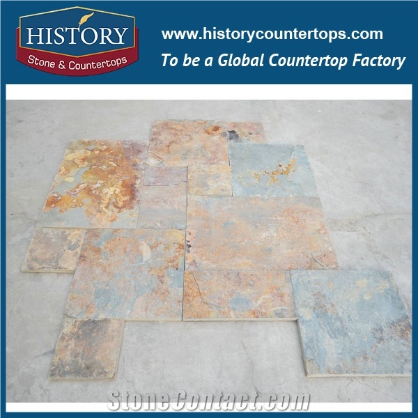 Honed Rusty Slate Stone for Wall Covering Tile 30x60, Floor Paving and Swimming Pool Cladding
