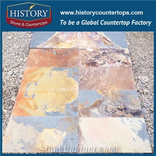 Honed Rusty Slate Stone for Wall Covering Tile 30x60, Floor Paving and Swimming Pool Cladding