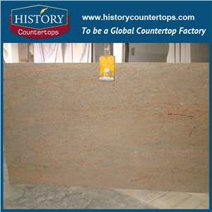 India Seta Yellow Granite Slabs &Tiles from China Stone Market for Solid Surface Kitchen Countertops, Bathroom Vanity Tops, Custom Tops for Sale