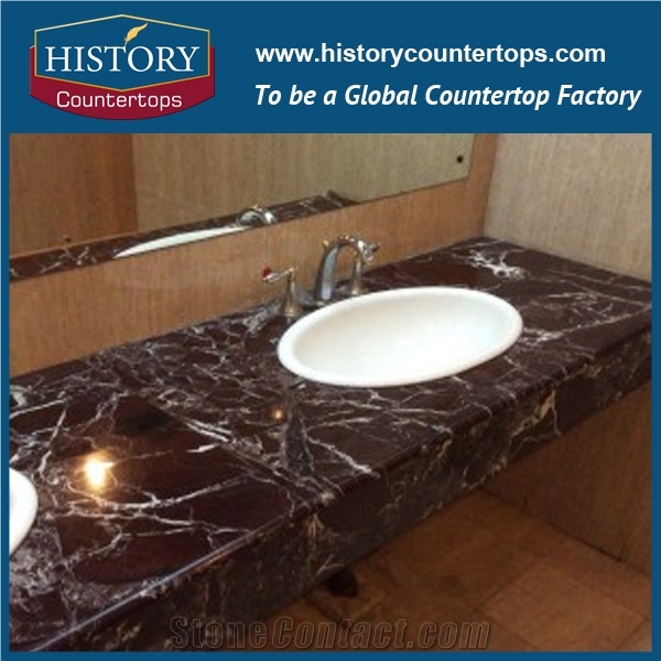 Italy Levanto Rosso Rough Levantin, Roter Lepanto, Red Color Polishing Bathroom Countertops, Solid Surface Vanity Tops, Custom Tops for Sale