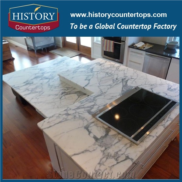 Italy Popular Color Best Quality and High Polished Natural Marble Kitchen Countetrop Bar Top Worktop Islang Top and Bench Top for Sale