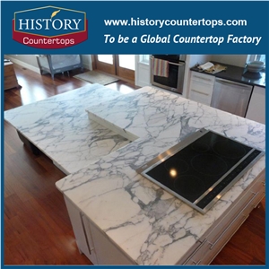 Italy Popular Color Best Quality and High Polished Natural Marble Kitchen Countetrop Bar Top Worktop Islang Top and Bench Top for Sale