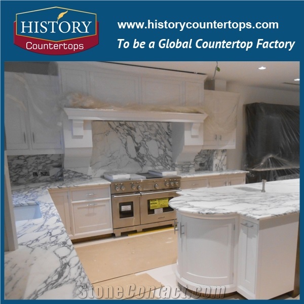 Italy Popular Color Best Quality and High Polished Natural Marble Kitchen Countetrop Bar Top Worktop Islang Top and Bench Top for Sale