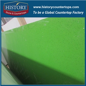 Light Engineered Green Quartz Stone Composite Slabs Tiles Flooring Walling